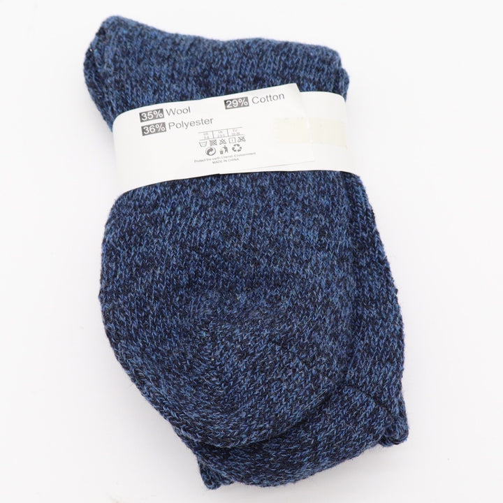 Fashion Socks Wool Socks Womens 5-8 Crew Navy Blue Marled Knit New