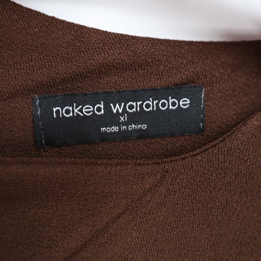 Naked Wardrobe One Shoulder Cutout Mini Dress Brown XL