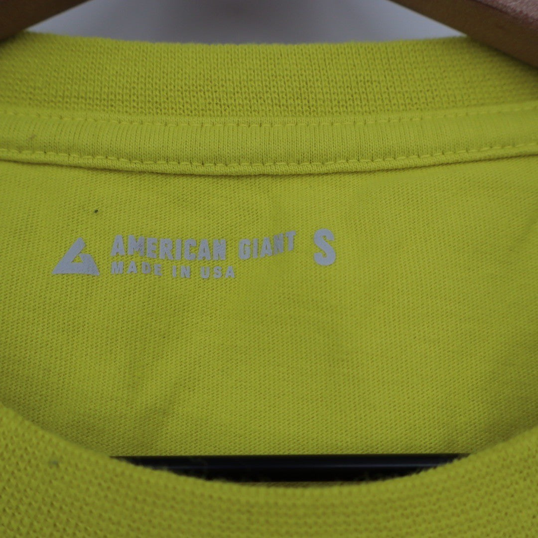 AMERICAN GIANTS Mens S Pocket Tee Shirt Yellow Cotton Made USA Casual Basic