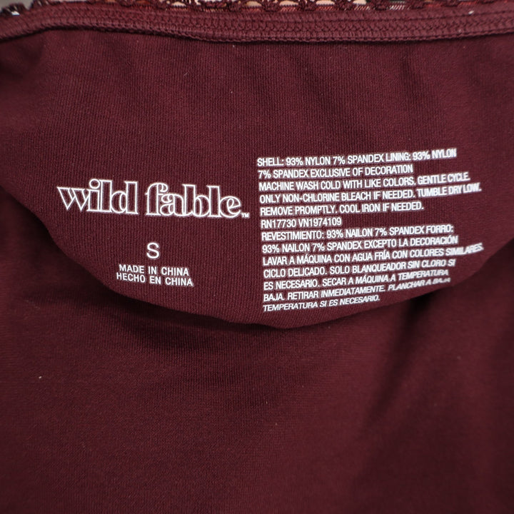 Wild Fable Seamless Mini Skort Womens Small Burgundy Stretch Nylon Lace Trim
