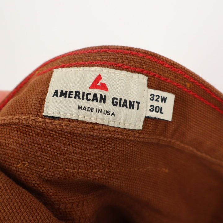 American Giant Roughneck Jeans Mens 32x30 Ruste Canvas Cotton Mid Rise Straight