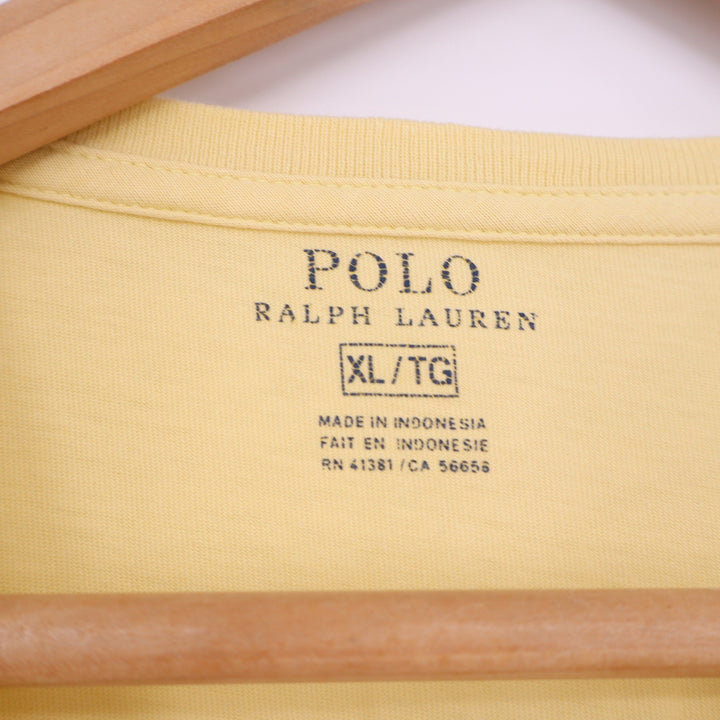 Polo Ralph Lauren T-Shirt Mens XL Short Sleeve Yellow Pony Logo Excellent