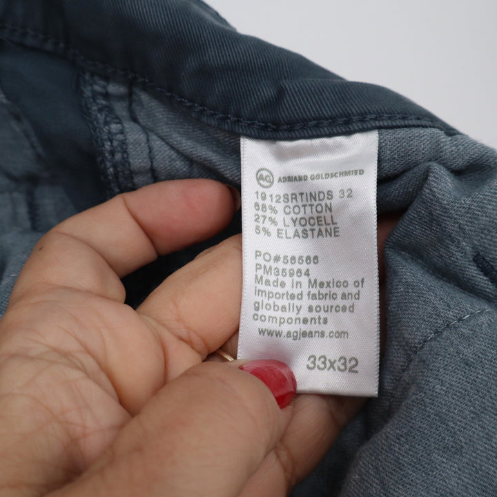 AG Adriano Goldschmied Jamison Skinny Chino Pants Slate Blue Grey Mens 33x32