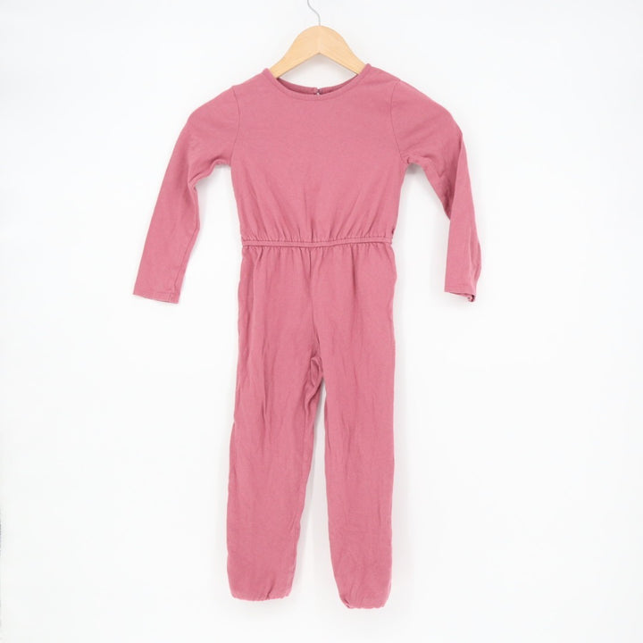 Gap One Piece Romper Toddler 5T Pink Cotton Crew Neck Tapered Leg Keyhole Back