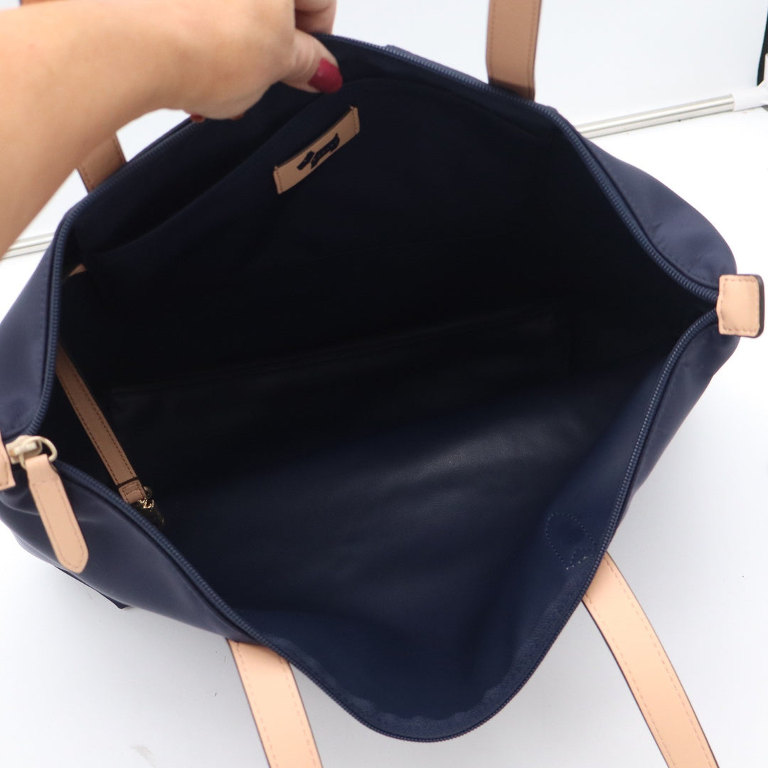Radley London Pocket Essentials Ziptop Tote Dark Blue Nylon Leather Trim