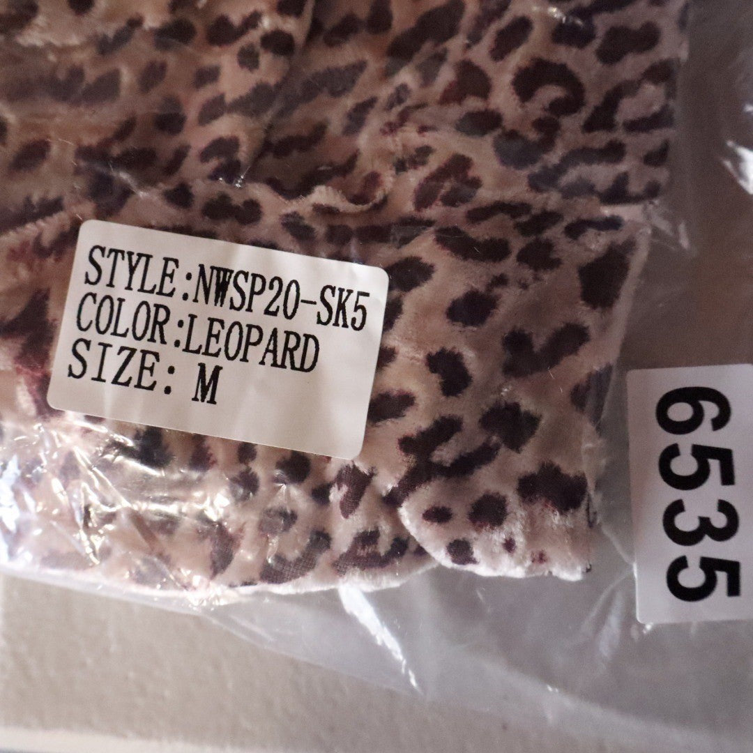 Naked Wardrobe Leopard Print Ruffle Mini Skirt Brown Tan Mens M