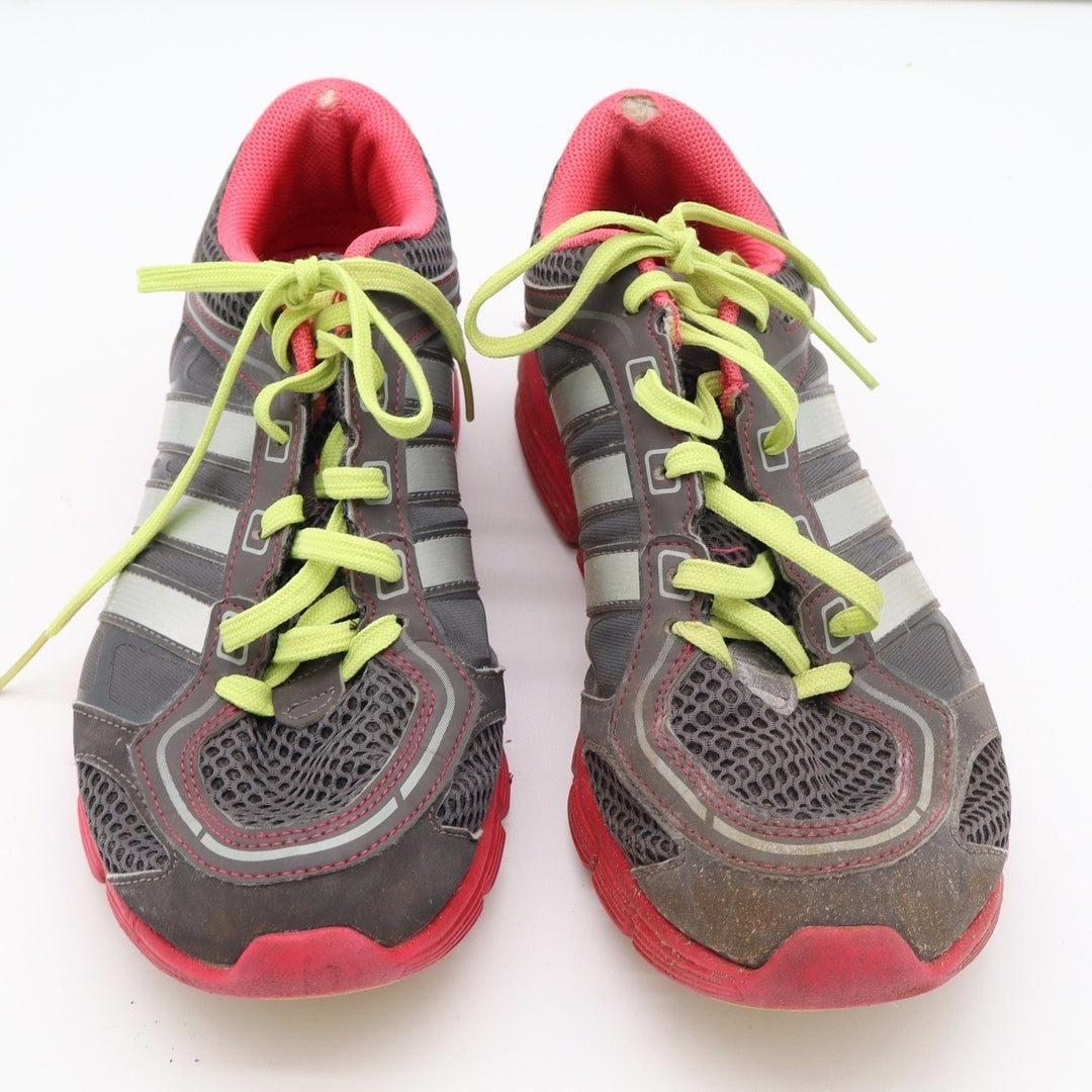 Adidas Womens Running Shoes Grey Red Lime Green Low Top Sneakers Size 10