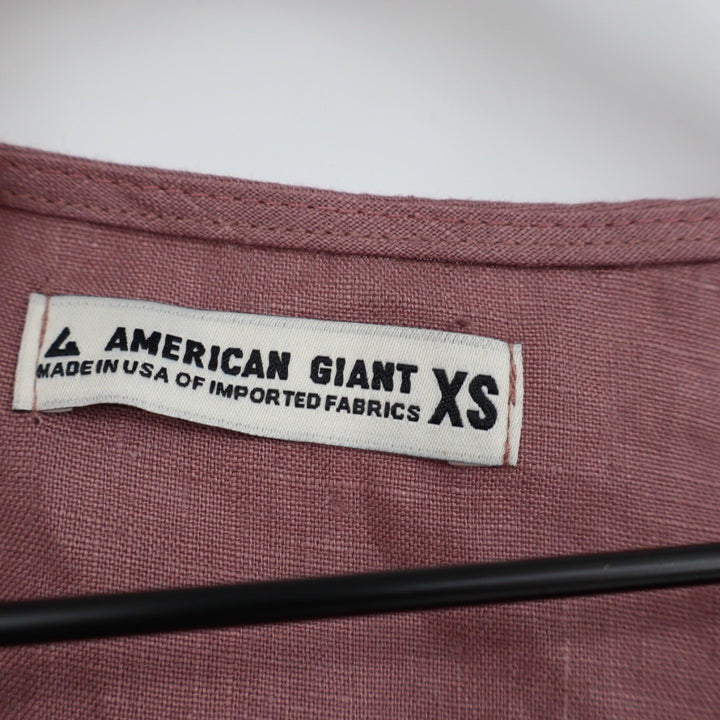 American Giant Women's Linen Tie Dress Size XS Twilight Mauve Made In USA