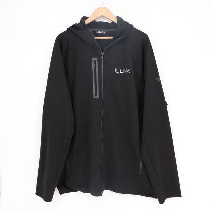 The North Face Link Hoodie Mens 2XL Black Full Zip Pockets Raglan Long Sleeve