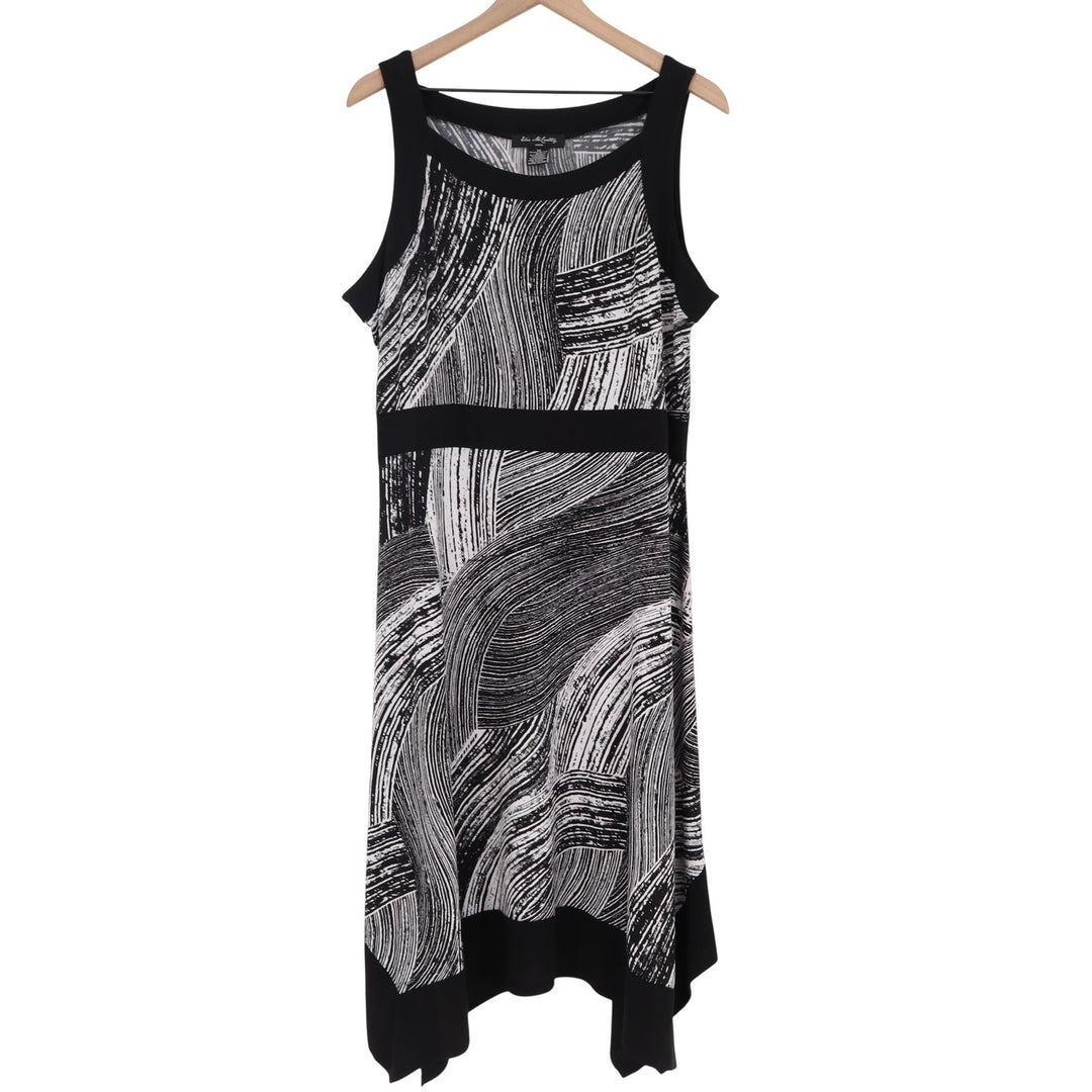 Elie McCarthy Dress Womens 3X Black White Abstract Handkerchief