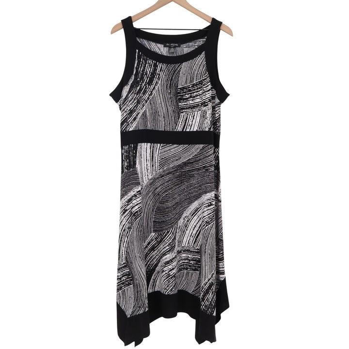 Elie McCarthy Dress Womens 3X Black White Abstract Handkerchief