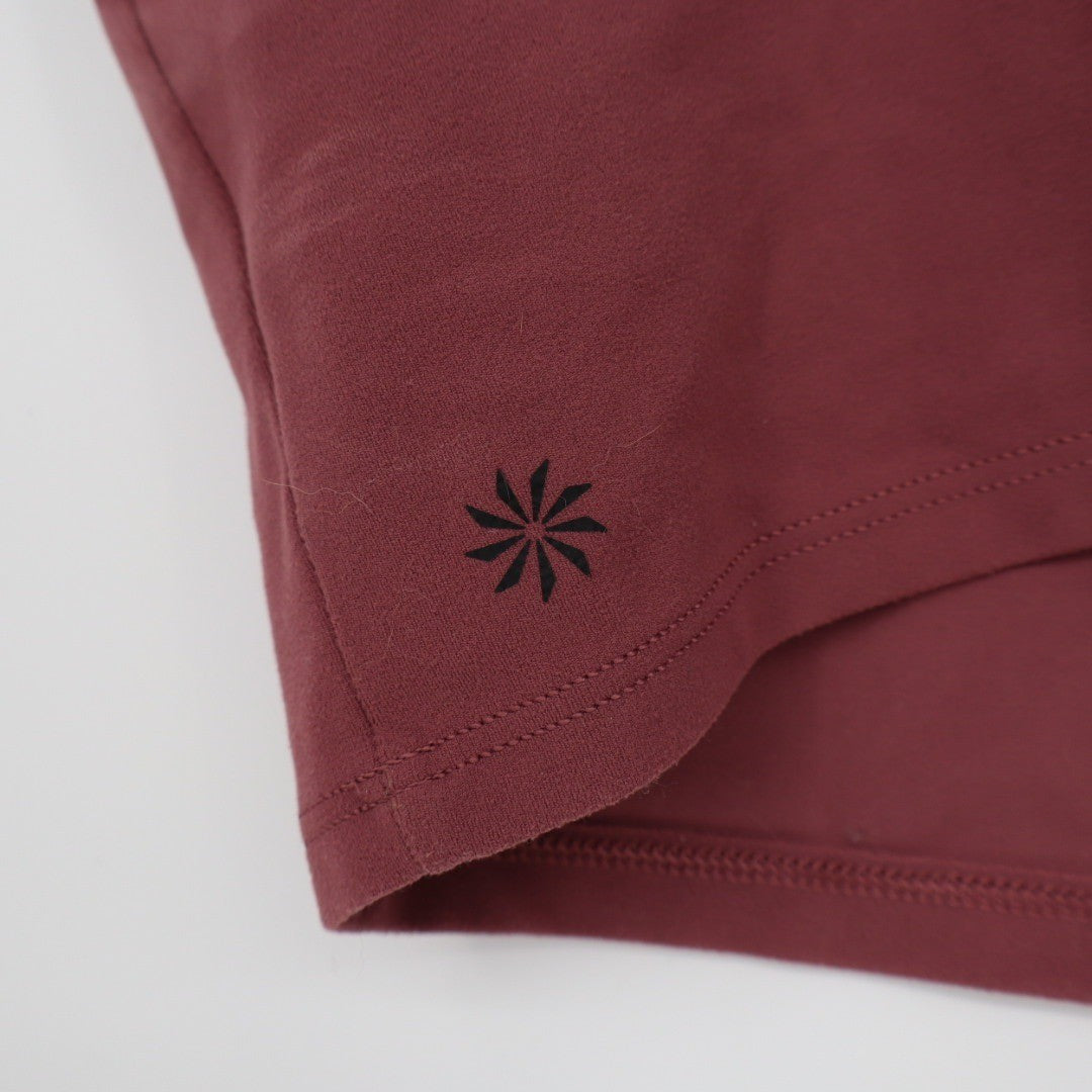 Athleta Burgundy Red V Neck Cropped Tank Top Size XL BCI Certified