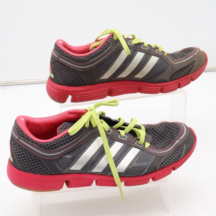 Adidas Womens Running Shoes Grey Red Lime Green Low Top Sneakers Size 10
