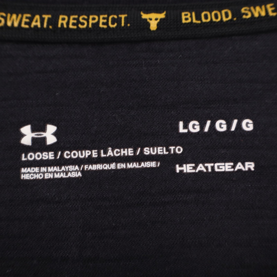 Under Armour Project Rock Tank Top Women L Black Side Cinch Loose Fit Workout