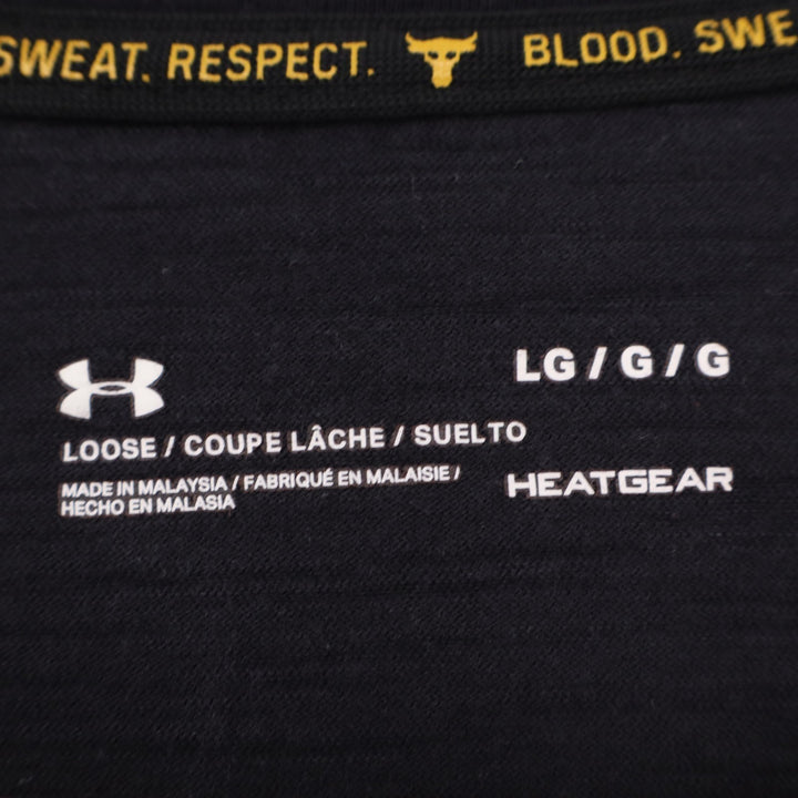 Under Armour Project Rock Tank Top Women L Black Side Cinch Loose Fit Workout