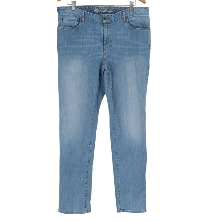 Eddie Bauer Jeans Womens 18 Blue Denim Cotton Stretch High Rise Straight Leg