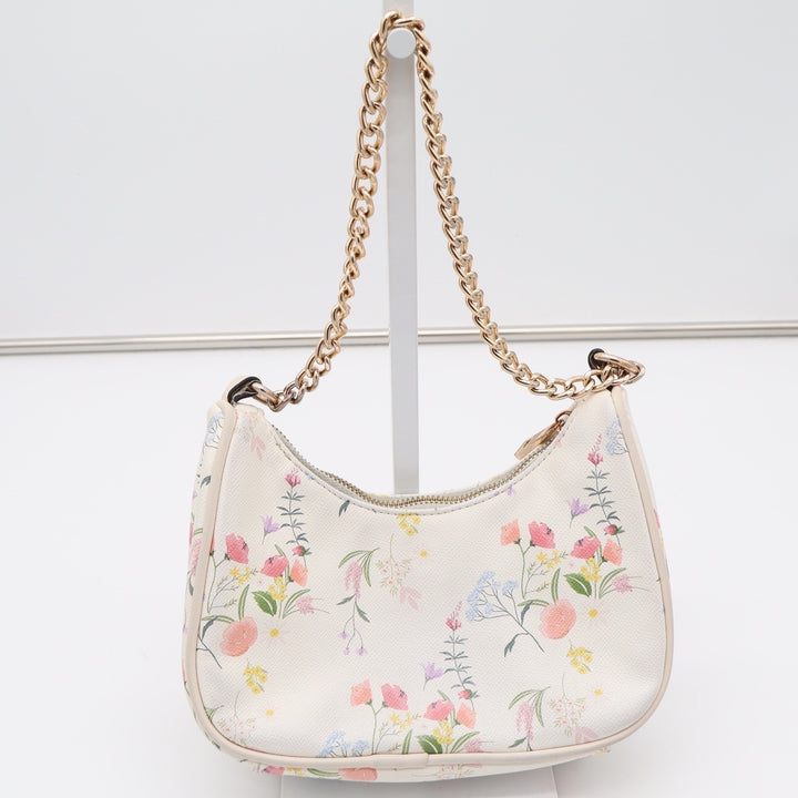 Aldo Shoulder Bag Womens Small Floral Quilted Cream Lion Medallion Good