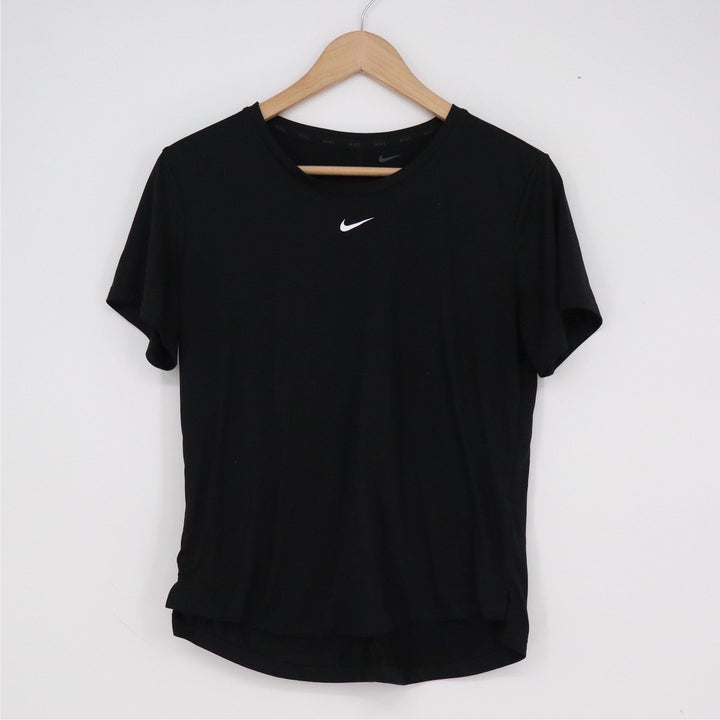 Nike Mens Dri-FIT Short Sleeve Training Shirt Black Swoosh Logo Tee M 13669