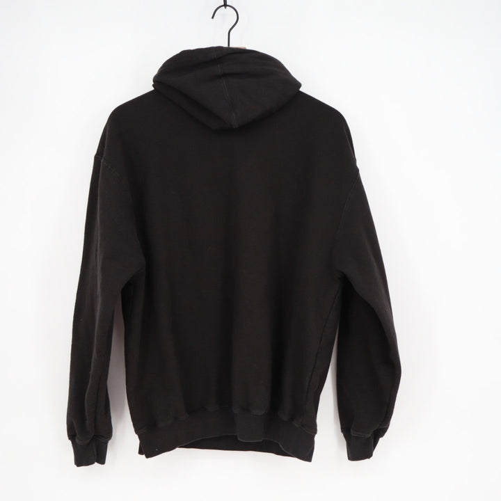 Tultex Philadelphia Hoodie Mens Large Black Cotton Ribbed Hem Kangaroo Pockets
