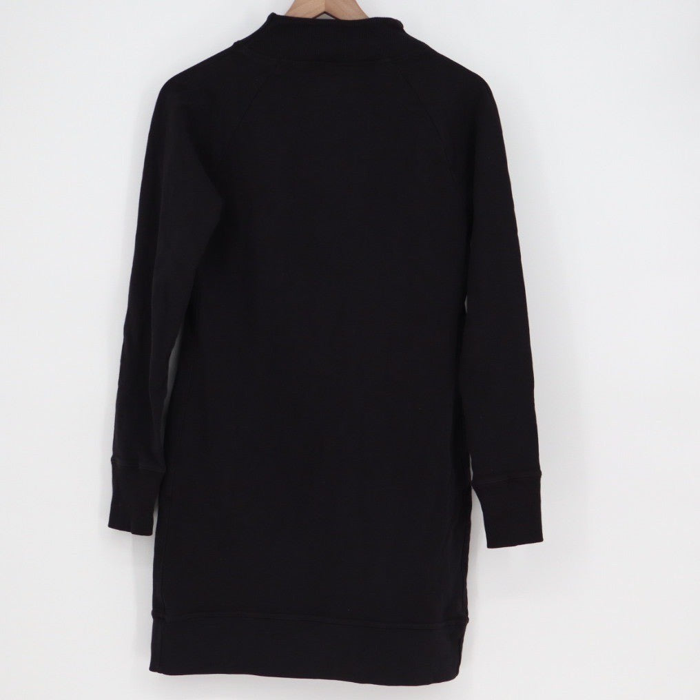 American Giant Black Long Sleeve Quarter Zip Sweatshirt Dress Size S Made in USA