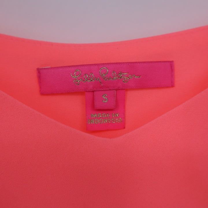 Lilly Pulitzer Neon Pink V Neck Spaghetti Strap Tank Top Size S