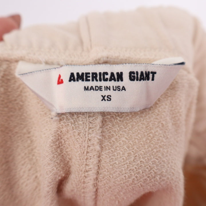 American Giant Side Slit French Terry Sweat Shorts Womens XS Beige Relaxed Fit