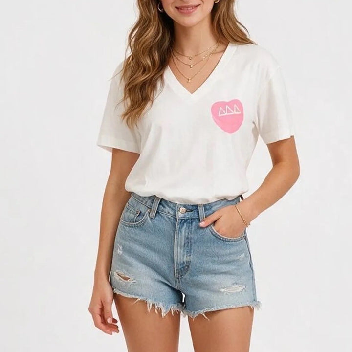 American Apparel Delta Delta Delta Tri Delta Crush 2010 V-Neck T-Shirt White S