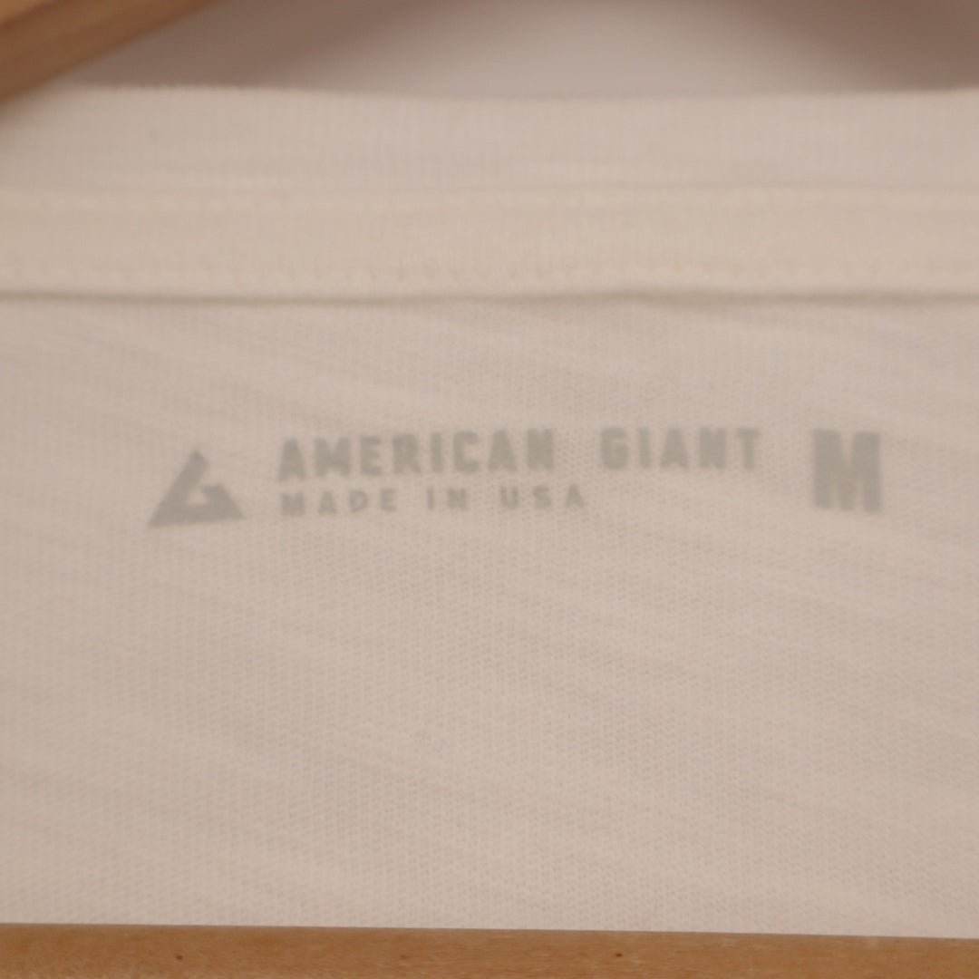 American Giant Premium Slub T-Shirt Womens M White Cotton V-Neck Short Sleeve
