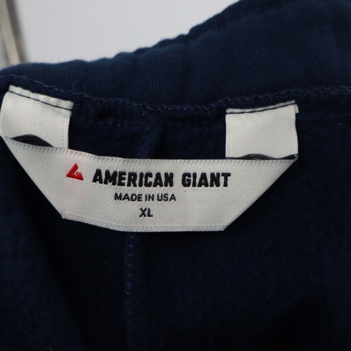 American Giant Pintuck Flare Pants Womens XL Blue Slash Pockets Elastic Waist