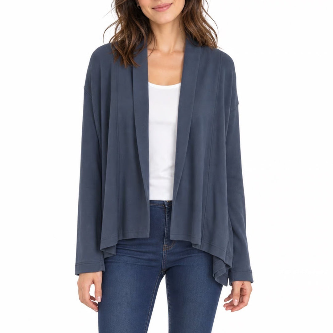 Old Navy Live In French Terry Cardigan Sweater Womens Medium Navy Open Front