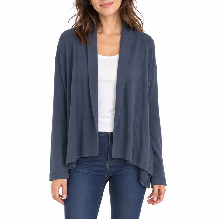 Old Navy Live In French Terry Cardigan Sweater Womens Medium Navy Open Front