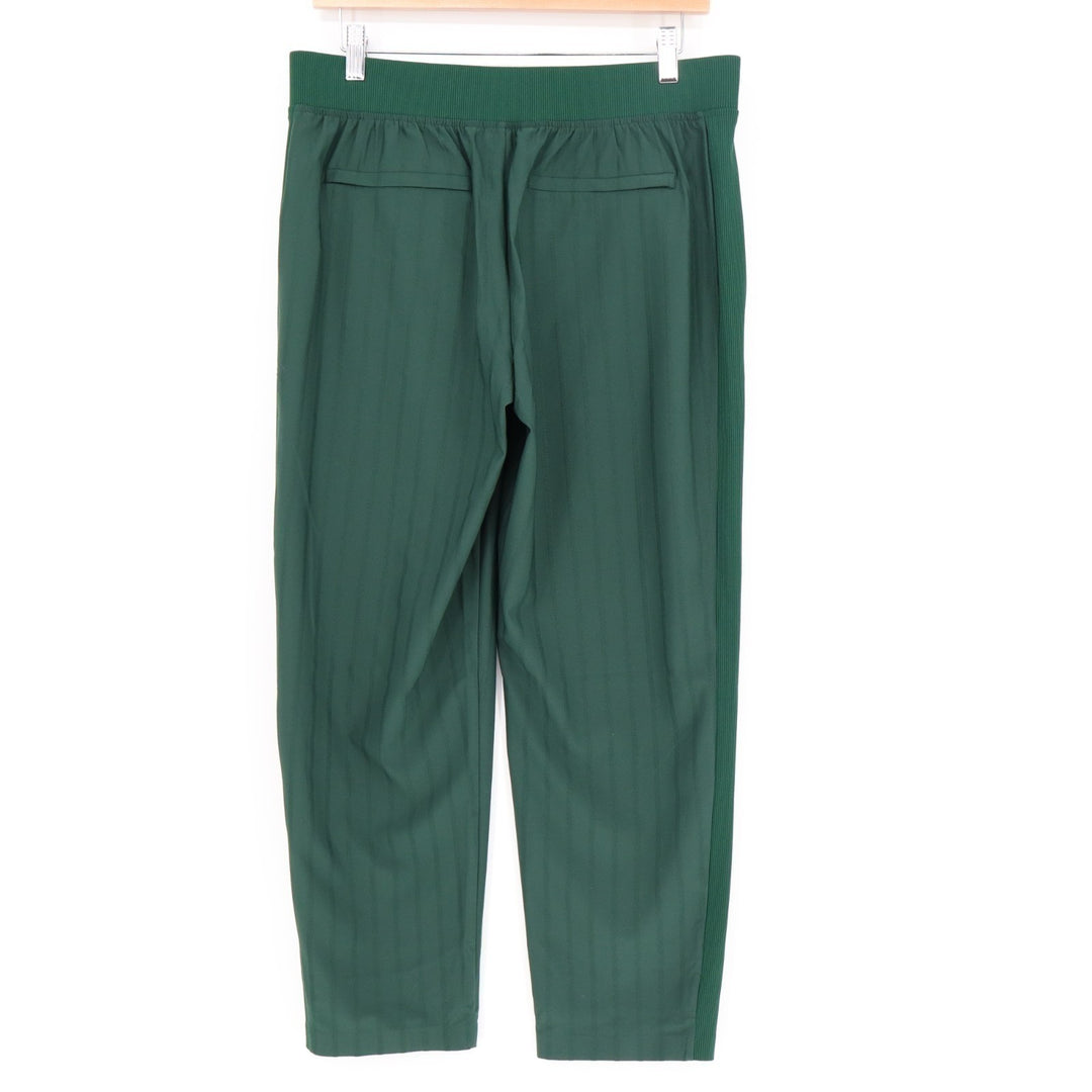 Athleta Trousers Womens 8P Green Stretch Rib Slash Pockets Side Panel Ankle Slit