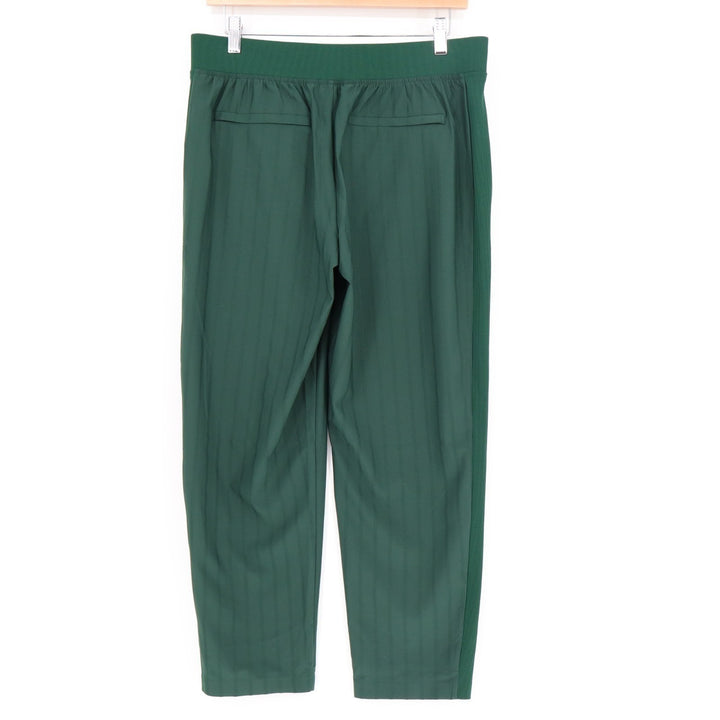 Athleta Trousers Womens 8P Green Stretch Rib Slash Pockets Side Panel Ankle Slit