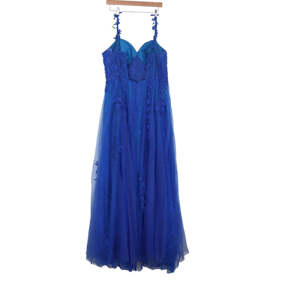 Royal Blue Floral Lace Tulle Formal Gown Plus Size 18 Sweetheart Prom Dress 22