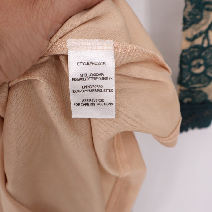 The Clothing Company Green Floral Embroidered Mesh Maxi Dress Nude Small