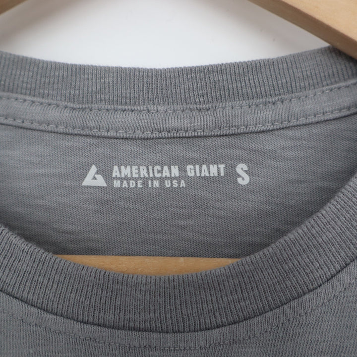 American Giant Premium Slub T-Shirt Mens S Heather Gray Jersey Cotton Crew Neck