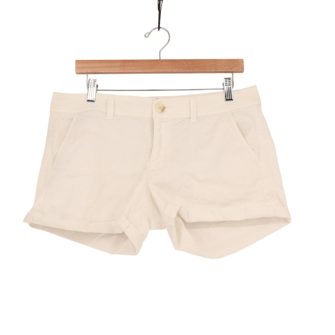 American Eagle Outfitters Chino Shorts Womens 8 White Cotton Stretch Casual