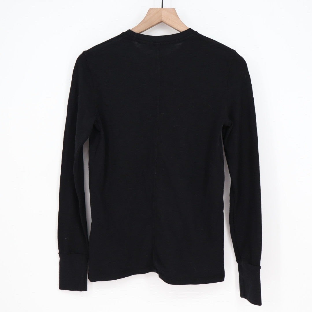 American Giant Women's Black Long Sleeve Crew Neck Cotton Tee Size XS