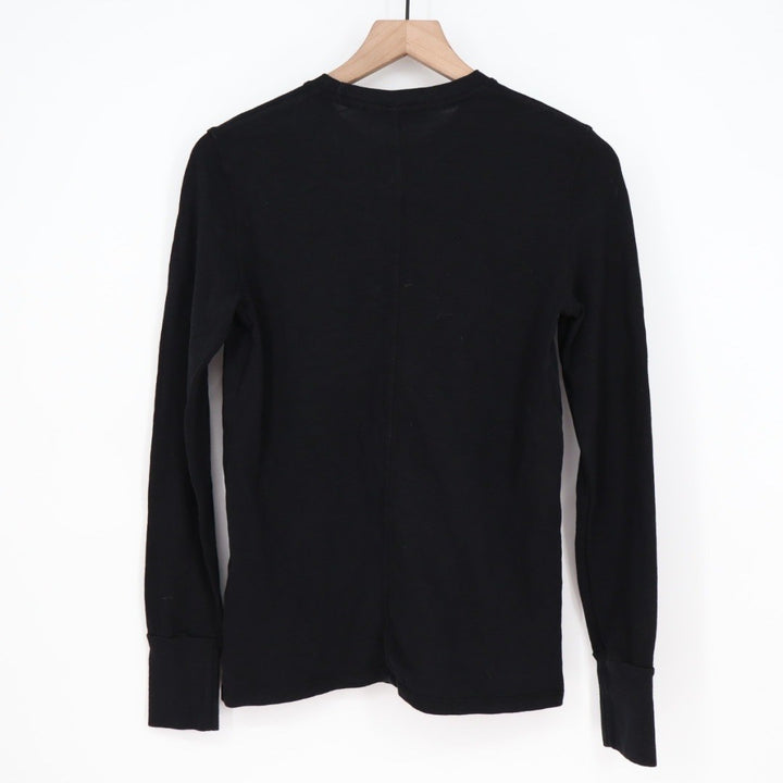 American Giant Women's Black Long Sleeve Crew Neck Cotton Tee Size XS
