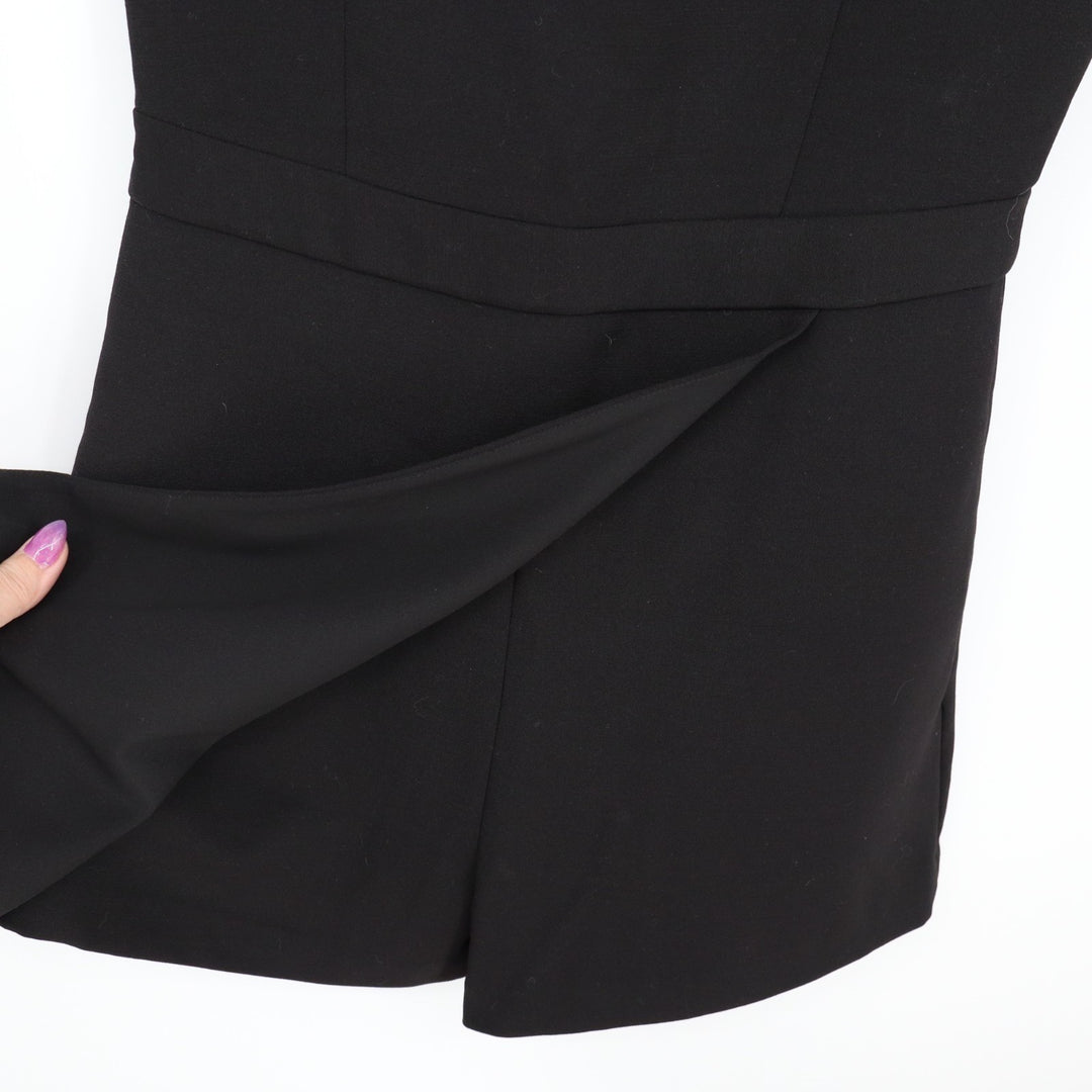 BCBGMAXAZRIA Asymmetrical Romper Womens 02 Black Stretch Back Zip Sleeveless