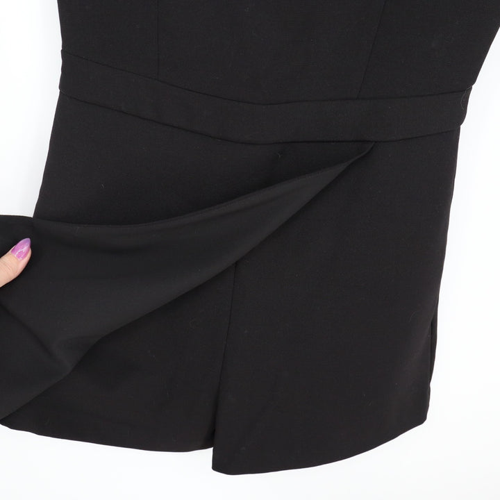 BCBGMAXAZRIA Asymmetrical Romper Womens 02 Black Stretch Back Zip Sleeveless