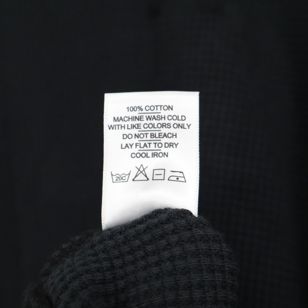 American Giant Summit Hoodie Men Medium Black Cotton Waffle Knit Kangaroo Pocket
