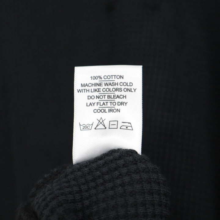 American Giant Summit Hoodie Men Medium Black Cotton Waffle Knit Kangaroo Pocket