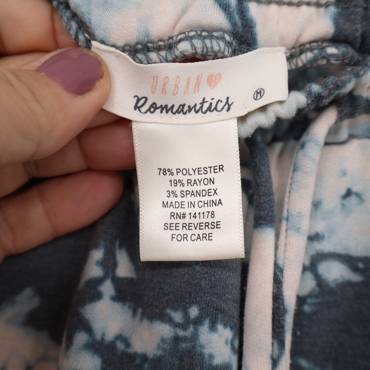 Urban Romantics Blue White Tie Dye Joggers Pants Womens Medium Drawstring Pocket