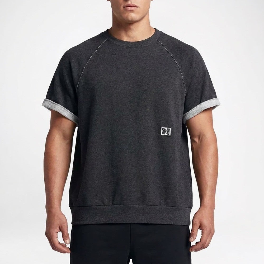Nike Mens Dri-FIT Short Sleeve Sweatshirt Charcoal Grey XL