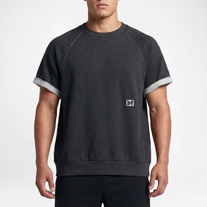 Nike Mens Dri-FIT Short Sleeve Sweatshirt Charcoal Grey XL