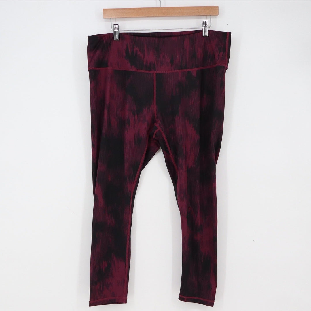 Z by Zella Leggings Womens 1X Burgundy Abstract Cropped Excellent