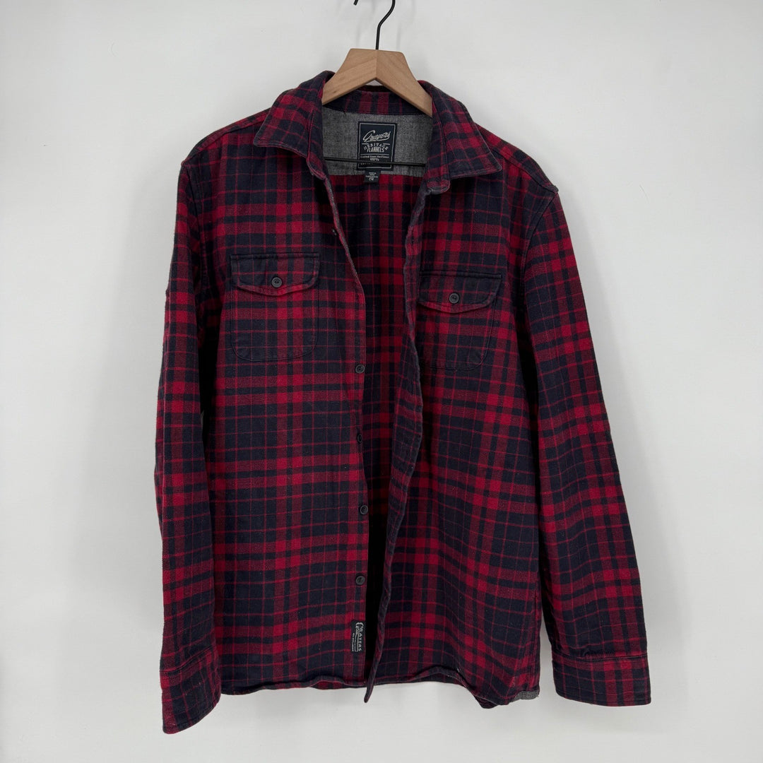 Crayers Heritage Flannels Mens Plaid Long Sleeve Button Up Shirt Size L