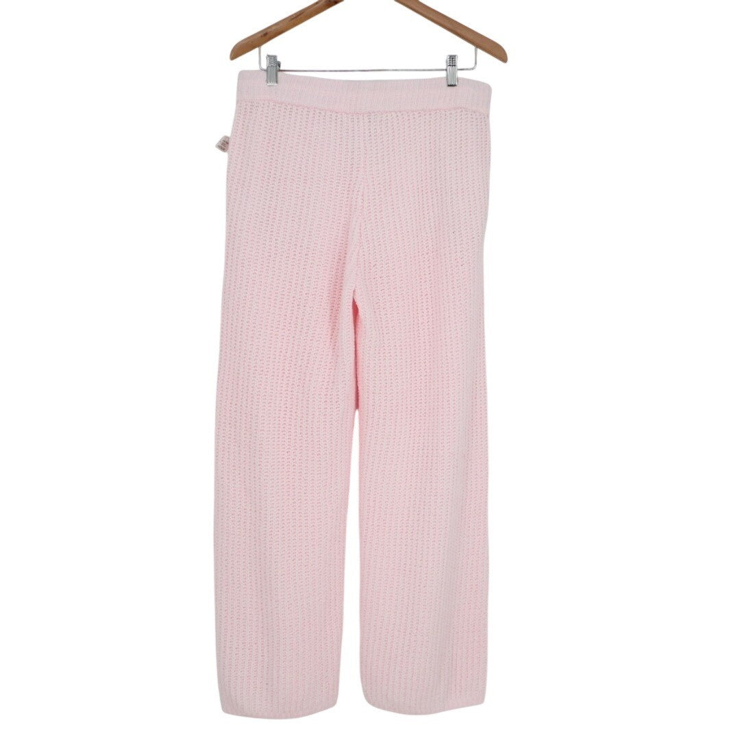 State Of Day Intimates Lounge Pants Womens Medium Pink Waffle Knit Drawstring