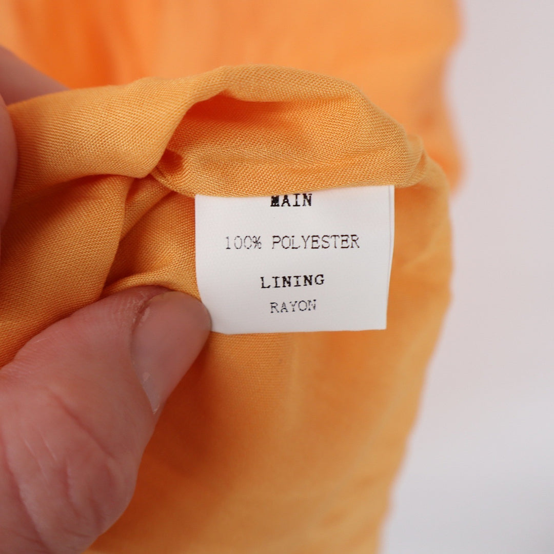 Showpo Roshine Orange Puff Sleeve Straight Neck Midi Dress Size 4